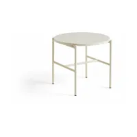 table d'appoint ronde en marbre et piètement en acier blanc 40 cm rebar - hay