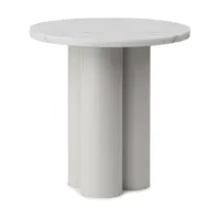 table d'appoint en acier sable blanc et plateau white carrara 40 x 40 cm dit - norman