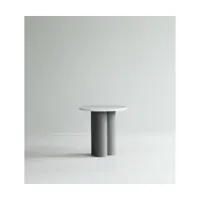 table d'appoint grise et plateau white carrara 40 x 40 cm dit - normann copenhagen