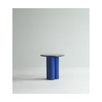 table d'appoint bleue et plateau nero marquina 40 x 40 cm dit - normann copenhagen