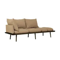 canapé en chêne foncé et tissu marron 231 cm lounge around - umage