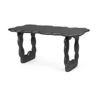 table d'appoint en aluminium noir 100 x 50 cm dal - ferm living