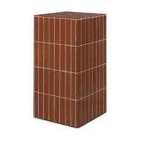table d'appoint en béton marron 32 x 64 cm pillar - ferm living