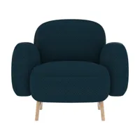 fauteuil en tissu bleu cobalt auguste - hartô