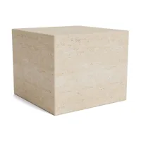 petite table basse carrée en travertin 45 x 45 x 37 cm cubism - norr11