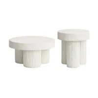tables basses en fibre de béton blanche gear - norr11