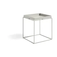 table basse carrée en métal gris 40 x 40 x 44 cm tray - hay