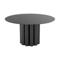table basse ronde en acier noir 80 x 42 cm octave - resistub