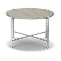 table basse ronde en marbre beige et acier inoxydable 60 cm - handvärk