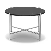 table basse ronde en marbre noir et acier inoxydable 60 cm - handvärk
