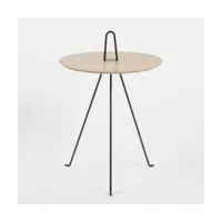 table d'appoint ronde en chêne et acier noir 42 x 62 cm tipi - objekto