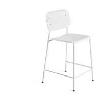 chaise de bar acier et polypropylène blanc 98 cm soft edge 95 - hay
