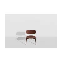 fauteuil lounge en hêtre et aluminium brun-rouge 71 cm fromme - petite friture