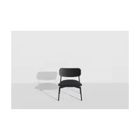 fauteuil lounge en hêtre noir cuir 71 cm fromme - petite friture