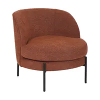 fauteuil en tissu brique et métal noir 73 x 68 x 70 cm miles - pomax