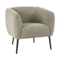 fauteuil en polyester naturel et métal 75 x 69 x 73 cm willy - pomax