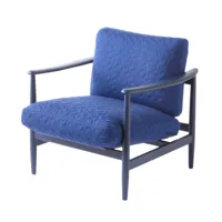 fauteuil en tissu recyclé et bois de frêne bleu foncé todd - pols potten