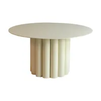 table basse ronde en acier ivoire 80 x 42 cm octave - resistub