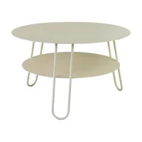 table basse ronde en acier ivoire 72 x 42 cm carl - resistub