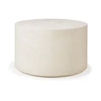 table basse ronde organique 60 x 37 cm off-white en microciment elements - ethnicraft