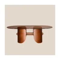 table basse ovale en bois de frêne foncé 130 x 177 x 42 cm mistral - margaux keller c