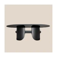 table basse ovale en bois de frêne noir profond 130 x 177 x 42 cm mistral - margaux k