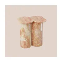 table d'appoint en marbre rose fani lioz - margaux keller collections