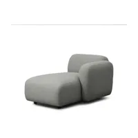 module méridienne accoudoir droit gris swell modular sofa 150 - normann copenhagen