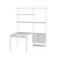 bureau modulable blanc 140 x 200 x 96 cm combinaison e - string furniture