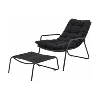 chaise longue boel métal noir - bloomingville