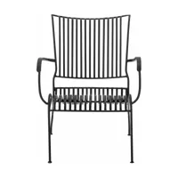 chaise de jardin en fer noir 73,5 cm marley - bloomingville