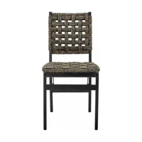 chaise de salle à manger en bois et jacinthe d'eau noir manel - bloomingville