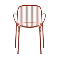 chaise de jardin avec accoudoir en acier rouille 79 cm hiray - kartell