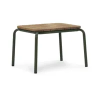 table basse d'extérieur en acier vert 55 x 45 cm robinia vig - normann copenhagen