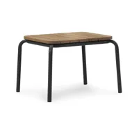 table basse d'extérieur en acier noir 55 x 45 cm robinia vig - normann copenhagen