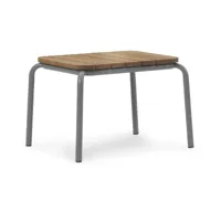 table basse d'extérieur en acier gris 55 x 45 cm robinia vig - normann copenhagen
