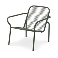 chaise longue d'extérieur en acier avec accoudoirs vert vig - normann copenhagen