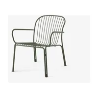 chaise de jardin large avec accoudoirs en acier vert bronze thorvald sc101 - &traditi