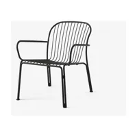 chaise de jardin large avec accoudoirs en acier noir chaud thorvald sc101 - &traditio