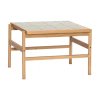 table basse en bois de chêne naturel et carrelage menthe 61x66x44cm - hübsch
