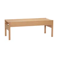 table basse rectangulaire en bois de chêne naturel 120x51x45cm forma - hübsch