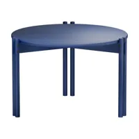 table basse ronde en pin bleu cobalt 60x40cm sticks - karup design