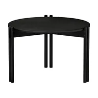 table basse ronde en pin noir 60x40cm sticks - karup design