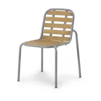 chaise de jardin en acier et bois gris vig robinia - normann copenhagen