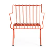 fauteuil d'extérieur à accoudoirs en acier orange south - magis