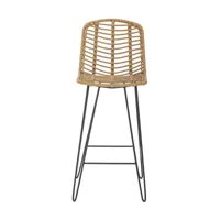 chaise de bar en polyrotin 108cm vargas - bloomingville