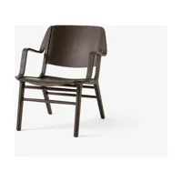 chaise avec accoudoirs en chêne teinté foncé 73x62 cm ax - &tradition