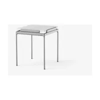 table d'appoint en marbre bianco carrera et structure chrome foncé 46x40 cm sett ln11