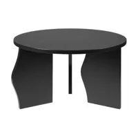 table basse ronde en placage de frêne laqué noir 60x35cm brook - broste copenhagen