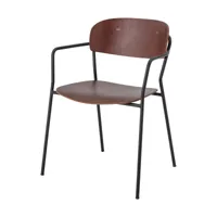 chaise avec accoudoirs en contreplaqué marron pitter - bloomingville